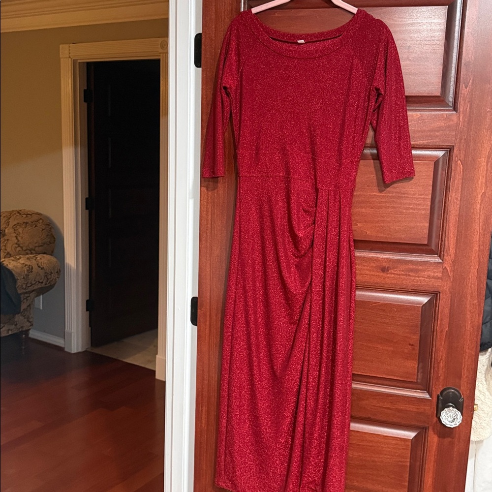 Elegant Red Women's Dress sparkle